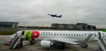 TAP plane at London Docklands airport
