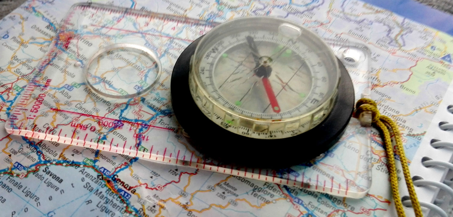 Compass and map