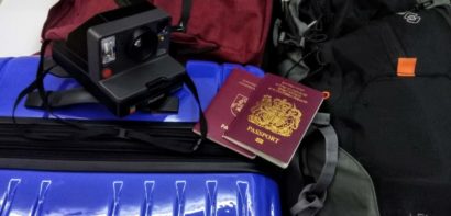Packing for Da Nang - camera, passports and suitcase