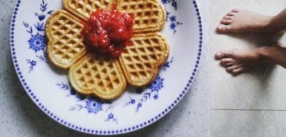 Heart shaped pancakes