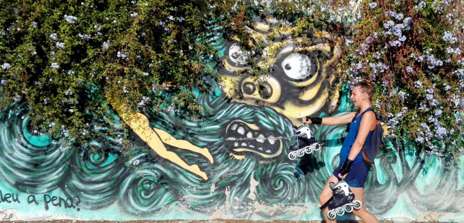 Rima with skates and street art