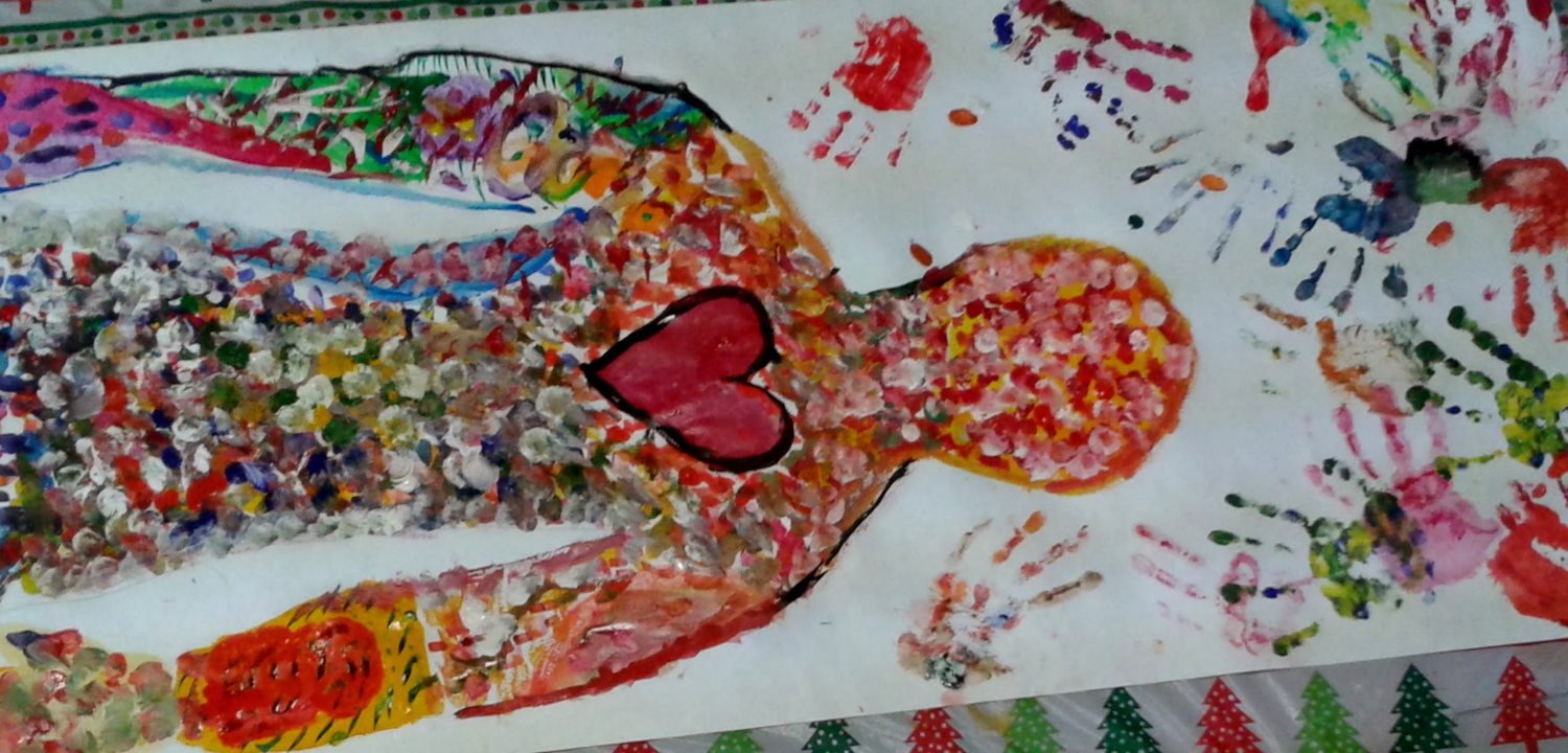 Painting of a man with a heart