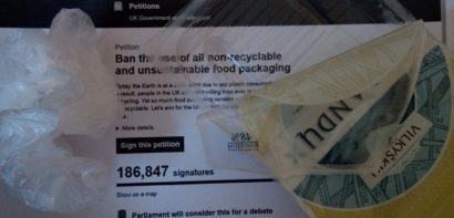 Screenshote from Ban plastic packaging petition