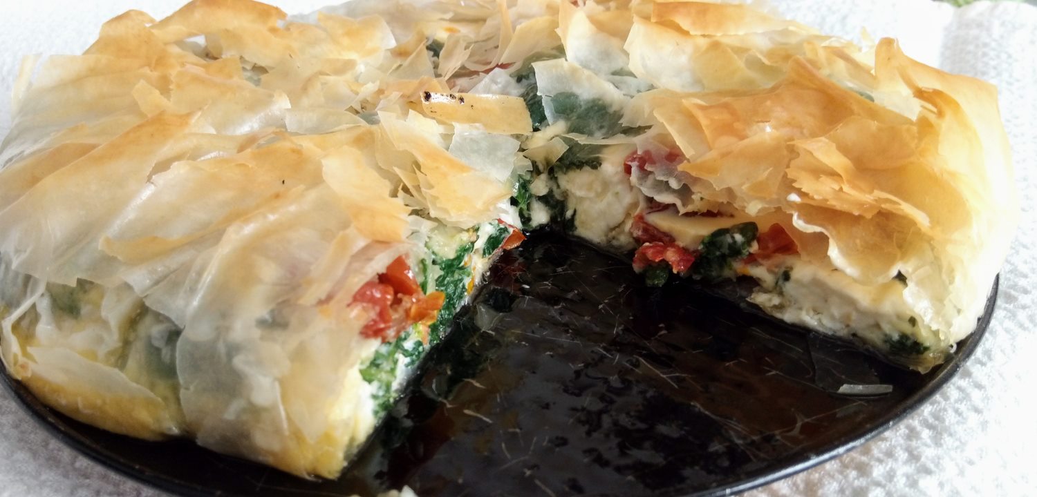 Feta, spinach and tomato pie