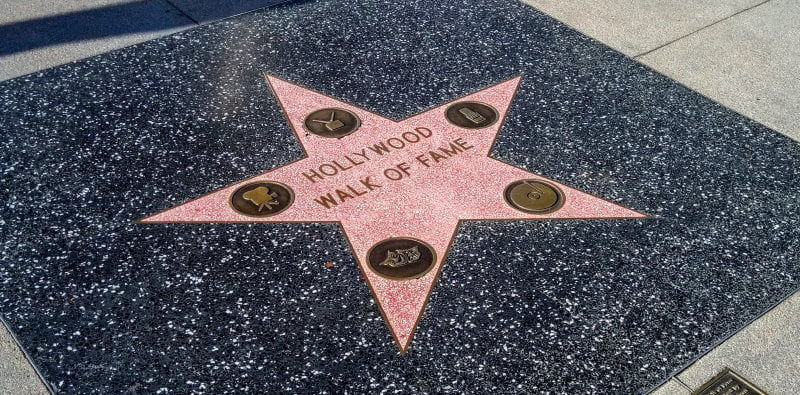 A star on the Hollywood Walk of Fame