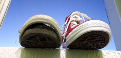 Old and new Converse shoes