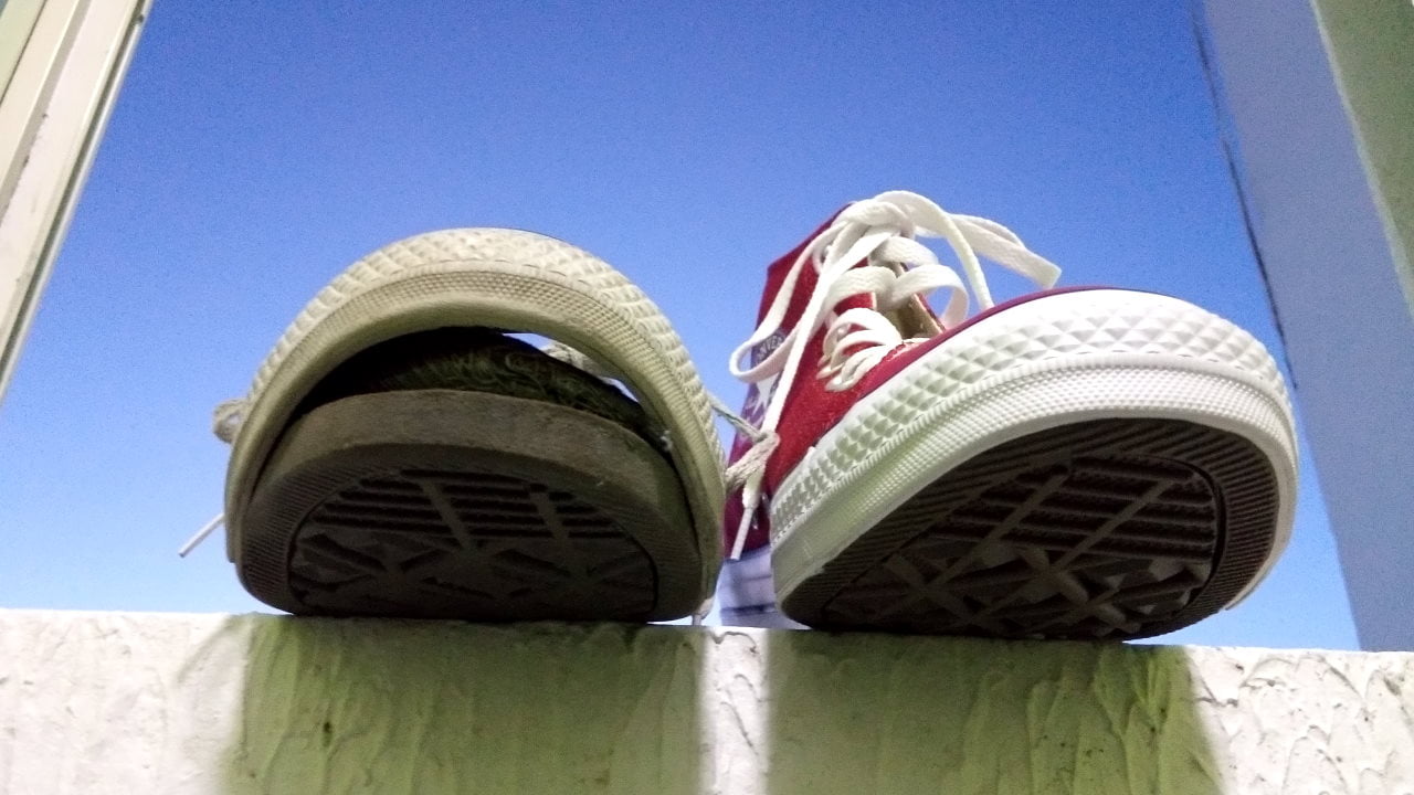 Old and new Converse shoes