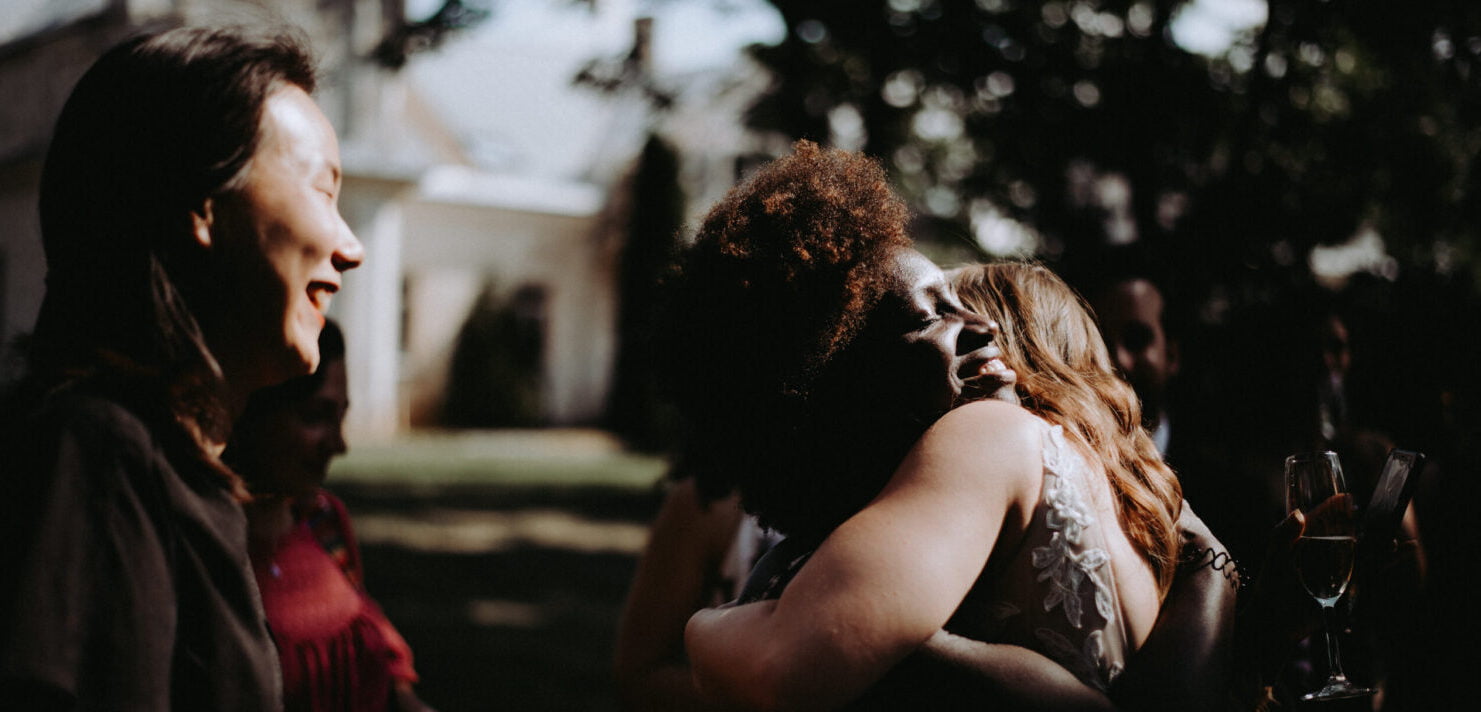 Friends hugging