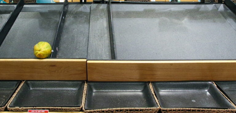 Empty shelves