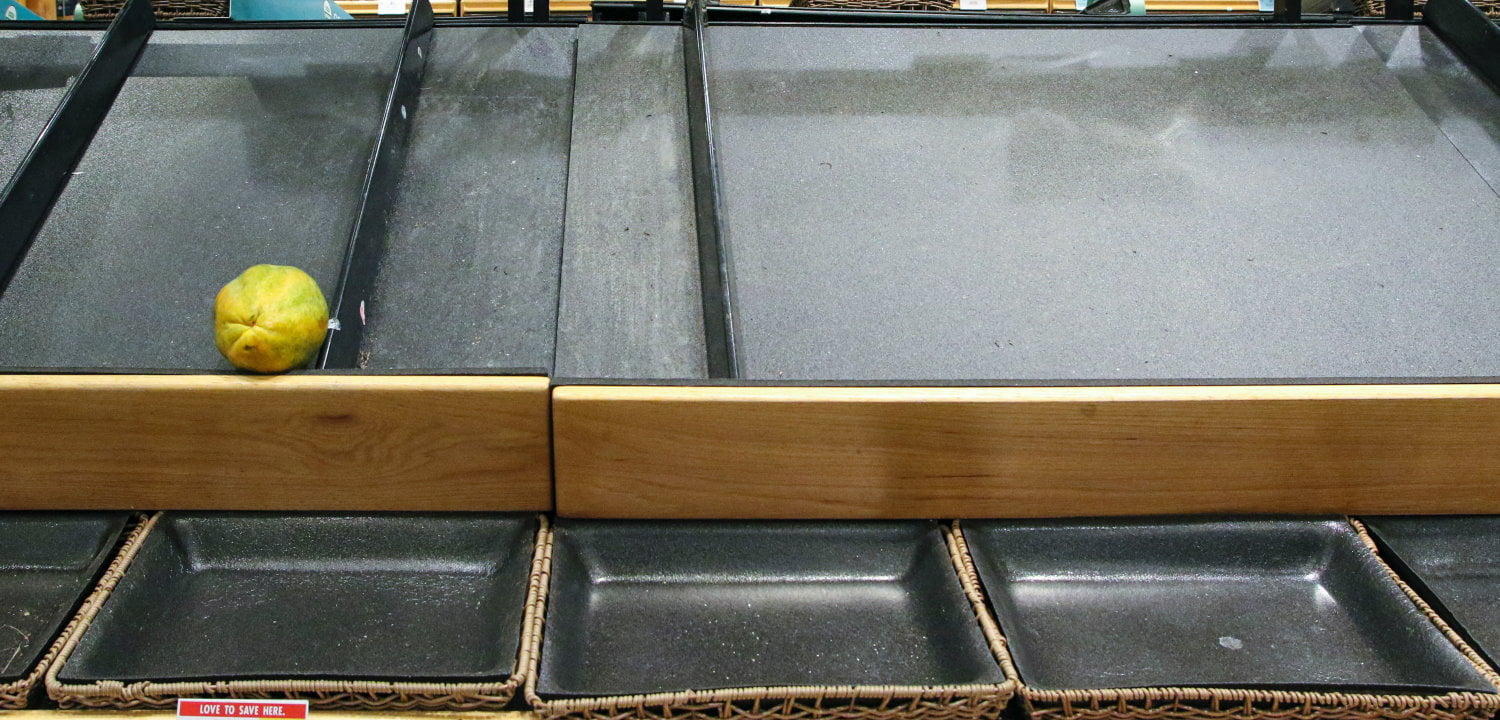Empty shelves